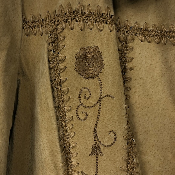 Mudd Coat Jacket Suede Embroidery Detail sz XL - Picture 4 of 6